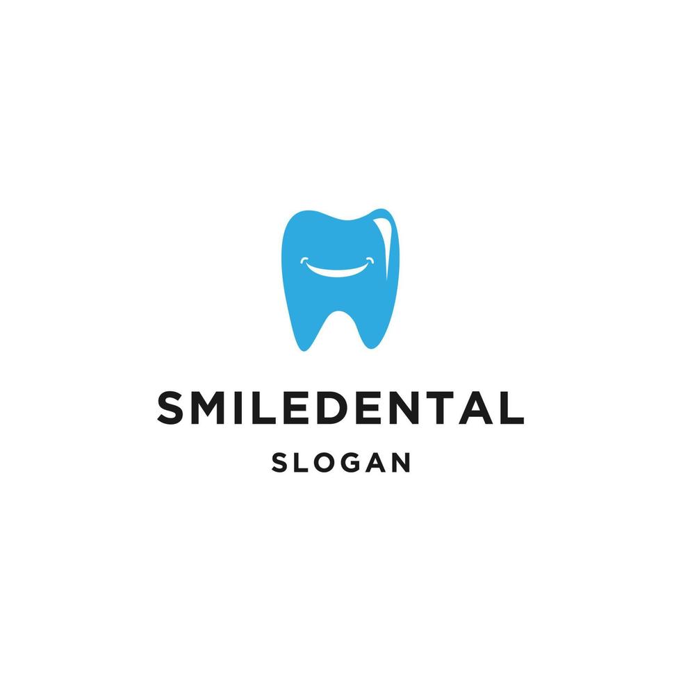 plantilla de diseño de vector de logotipo de diente dental de sonrisa