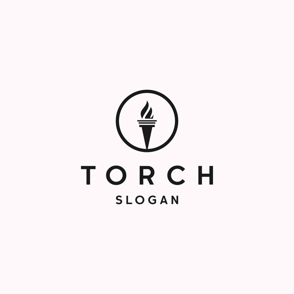 Torch logo icon flat design template vector