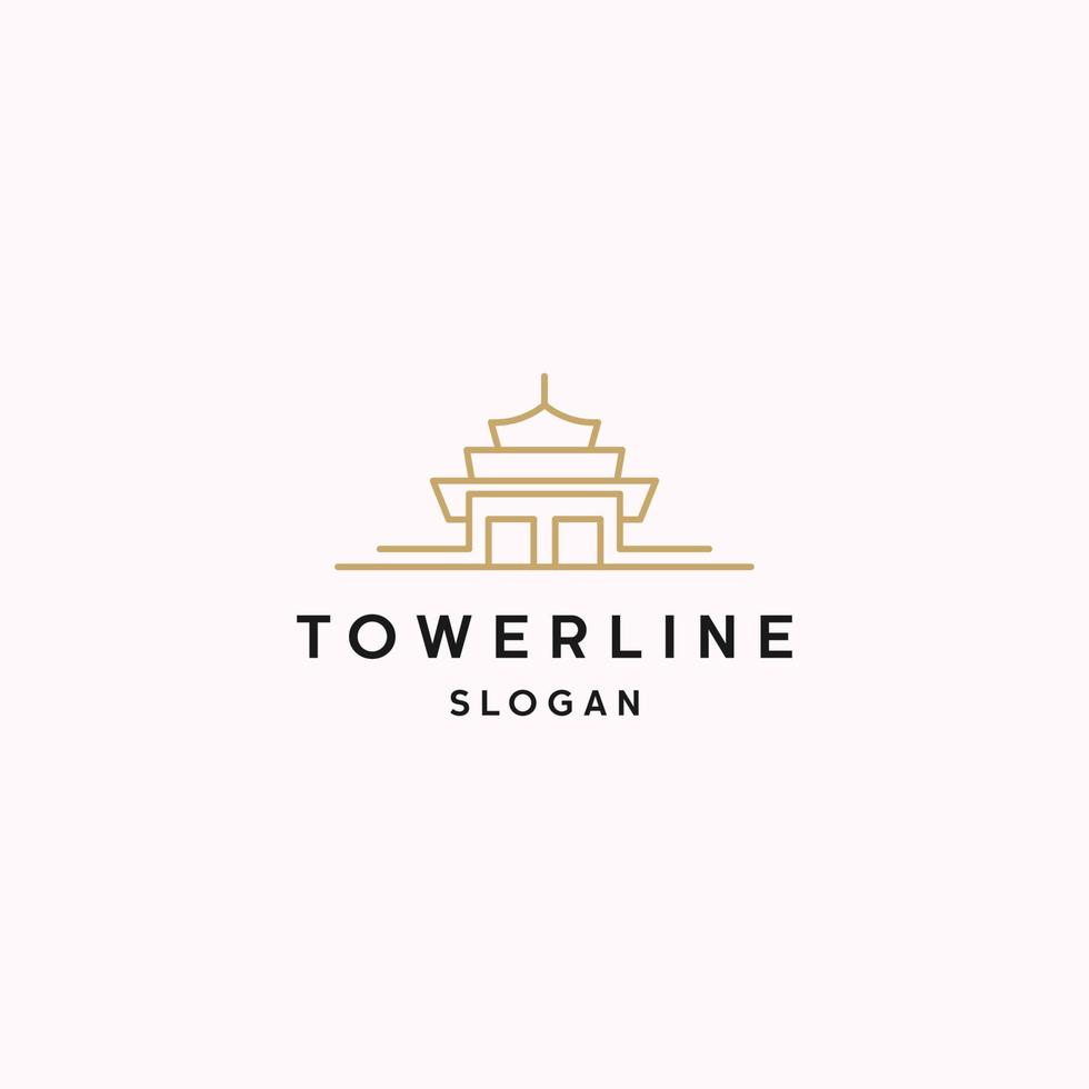 Tower logo icon flat design template vector