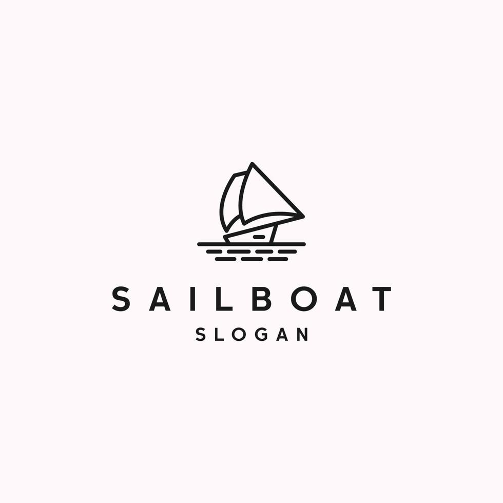 Sailboat logo icon design template vector illustration
