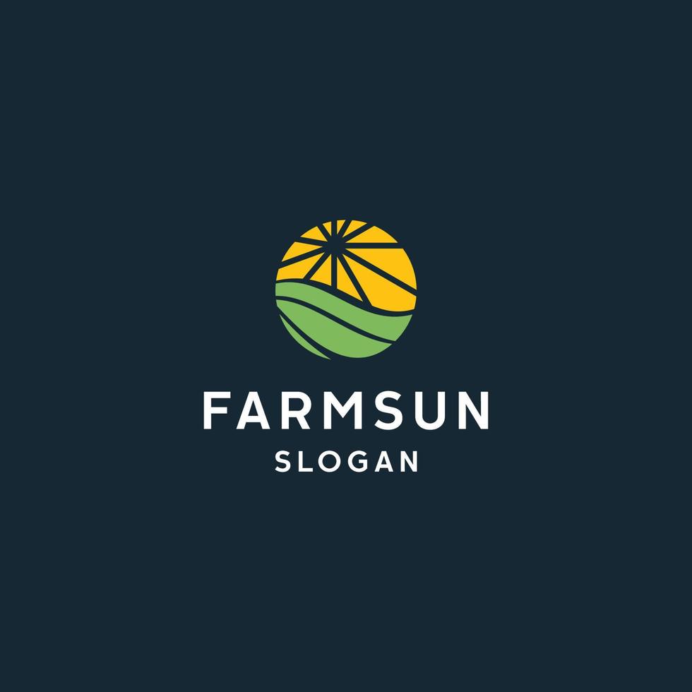Farm Sun logo icon flat design template vector