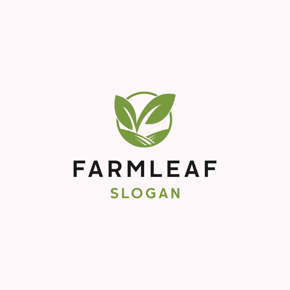 Farm leaf logo icon flat design template vector