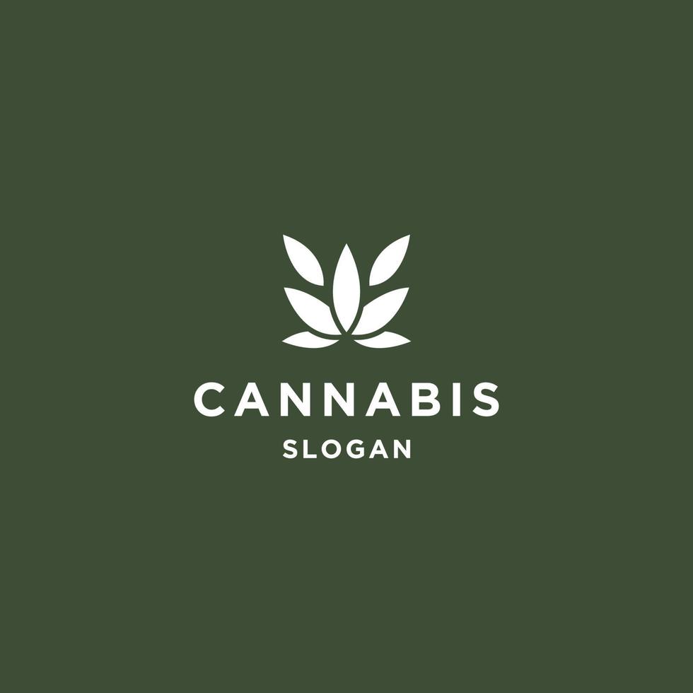 plantilla de vector de icono de arte de línea de logotipo de cannabis