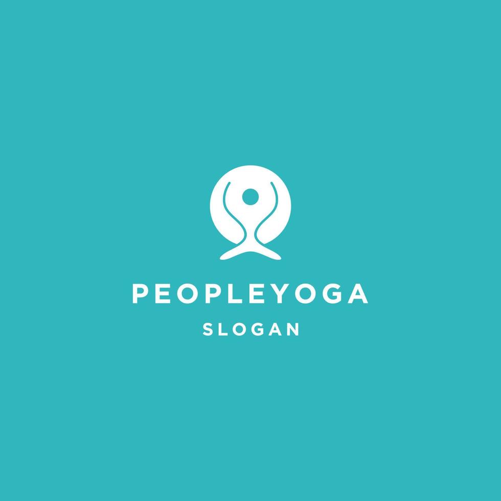 People yoga logo icon design template vector