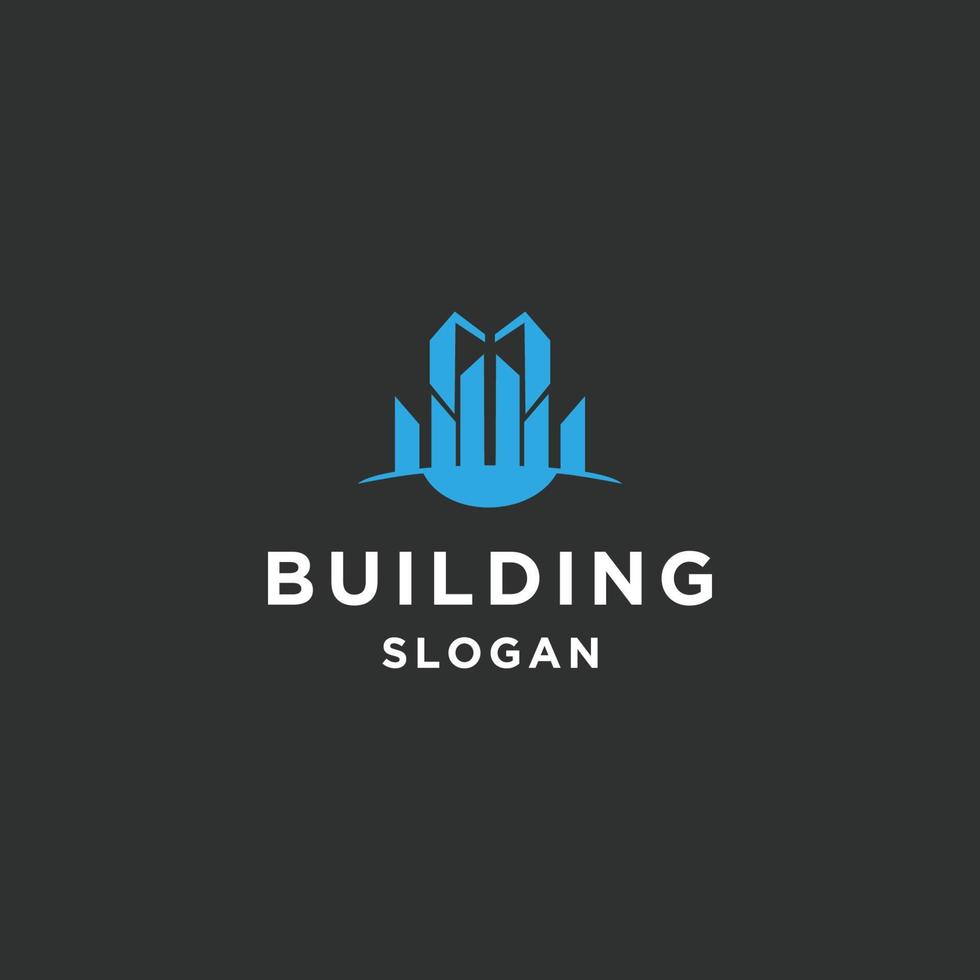 Building logo line art icon vector template