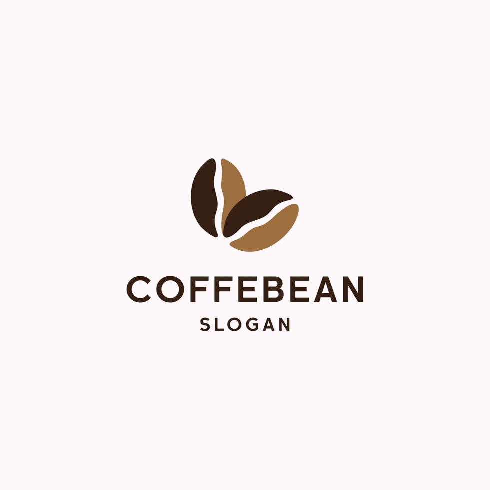 Coffe bean logo icon flat design template vector