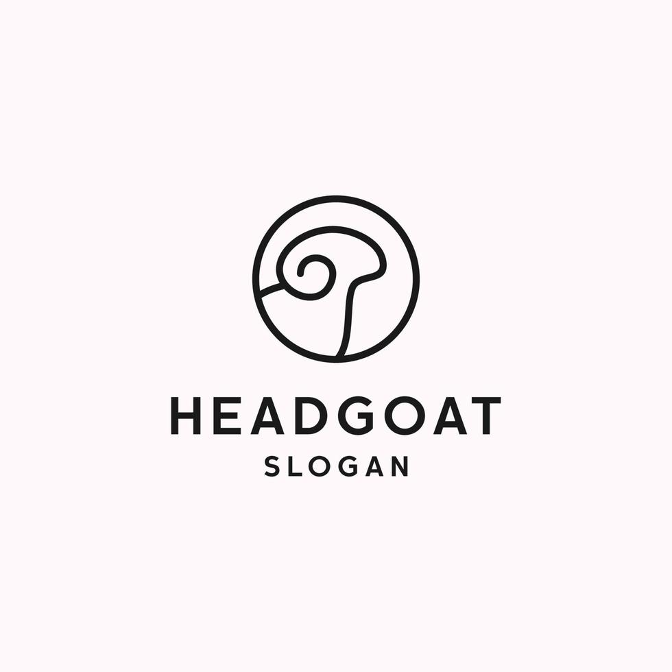 Head Goat logo icon flat design template vector