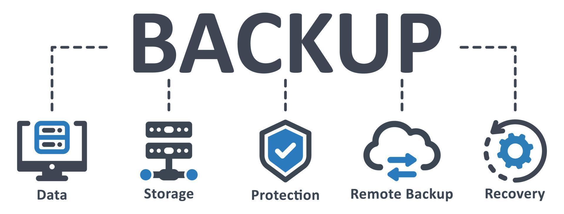 Backup icon - vector illustration . Backup, cloud, storage, data, restoring, recovery, recover, remote, server, infographic, template, presentation, concept, banner, pictogram, icon set, icons .