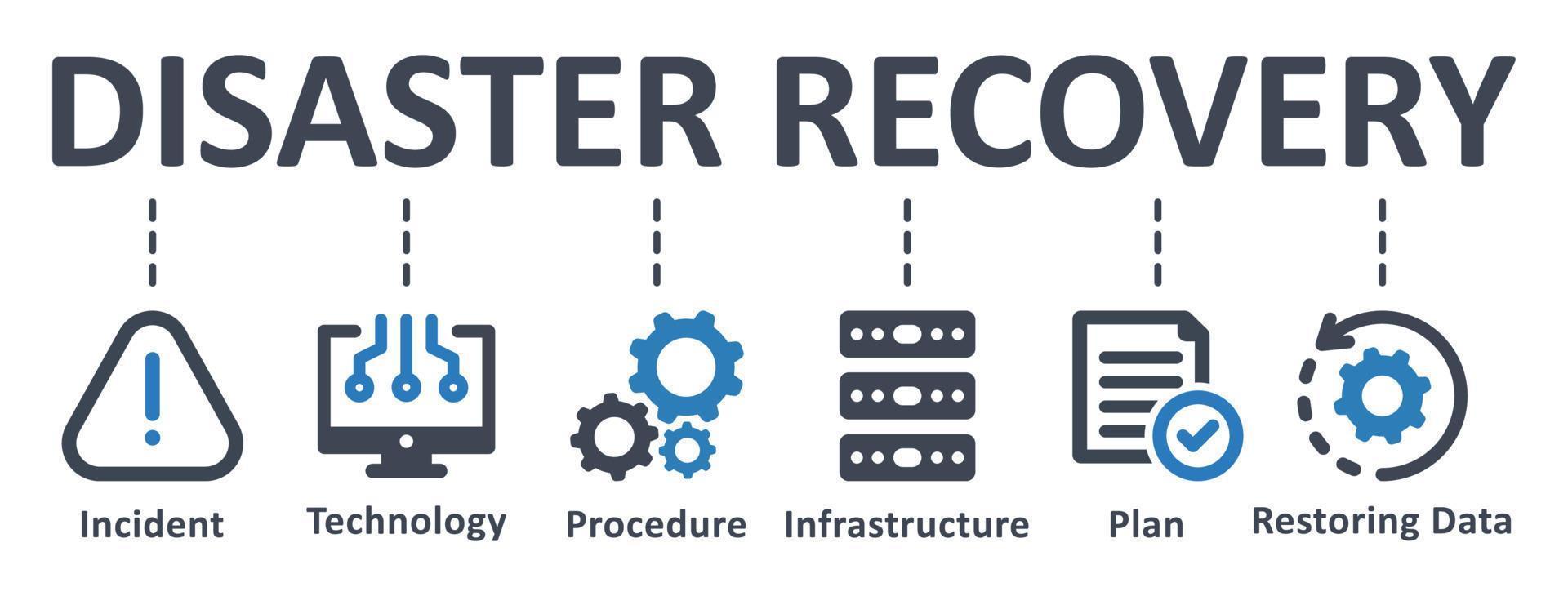 Disaster Recovery icon - vector illustration . disaster, recovery, technology, incident, procedure, database, server, infographic, template, presentation, concept, banner, pictogram, icon set, icons .