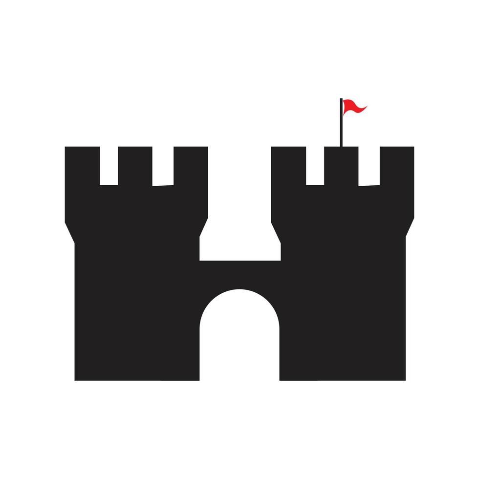 logotipo del icono del castillo vector