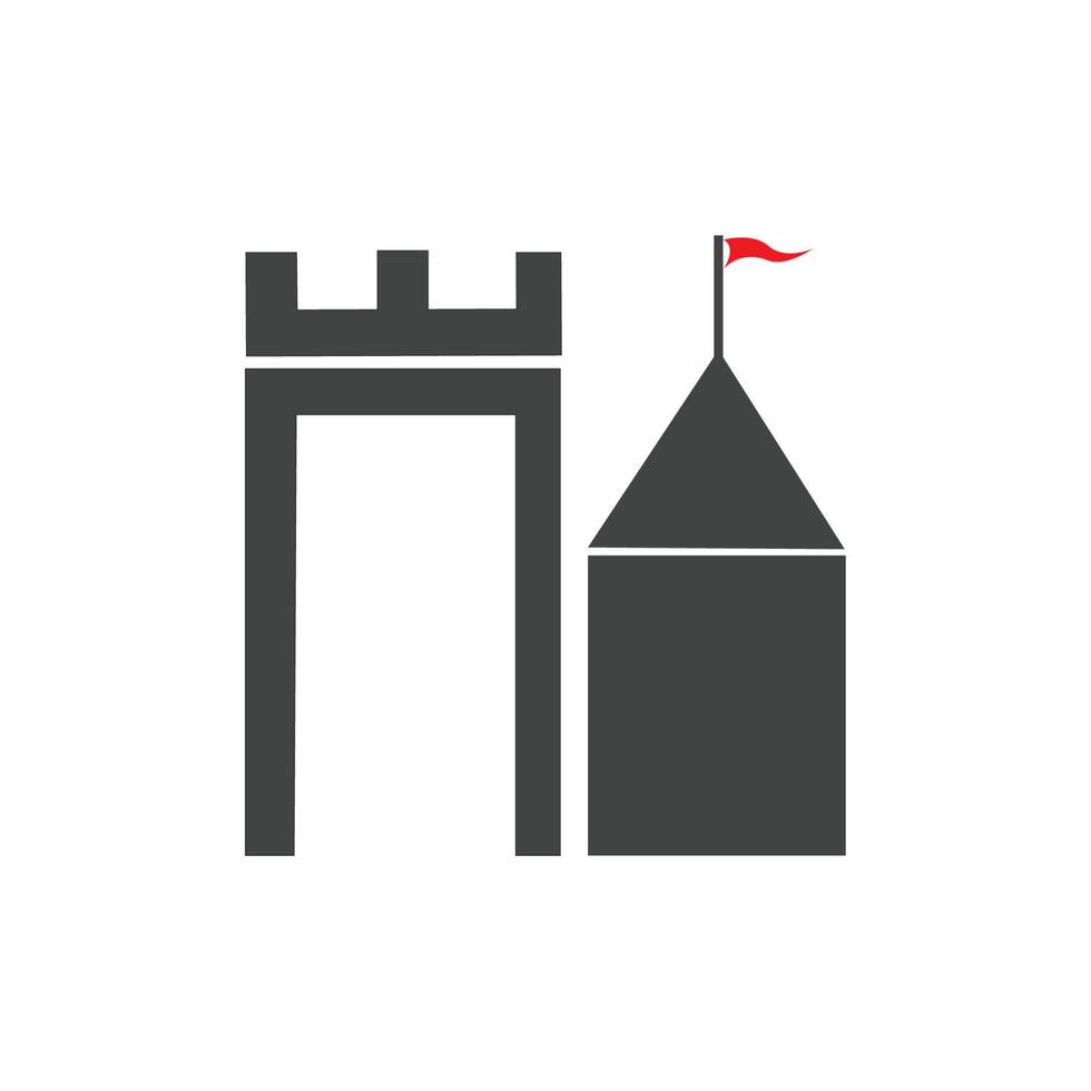 logotipo del icono del castillo vector