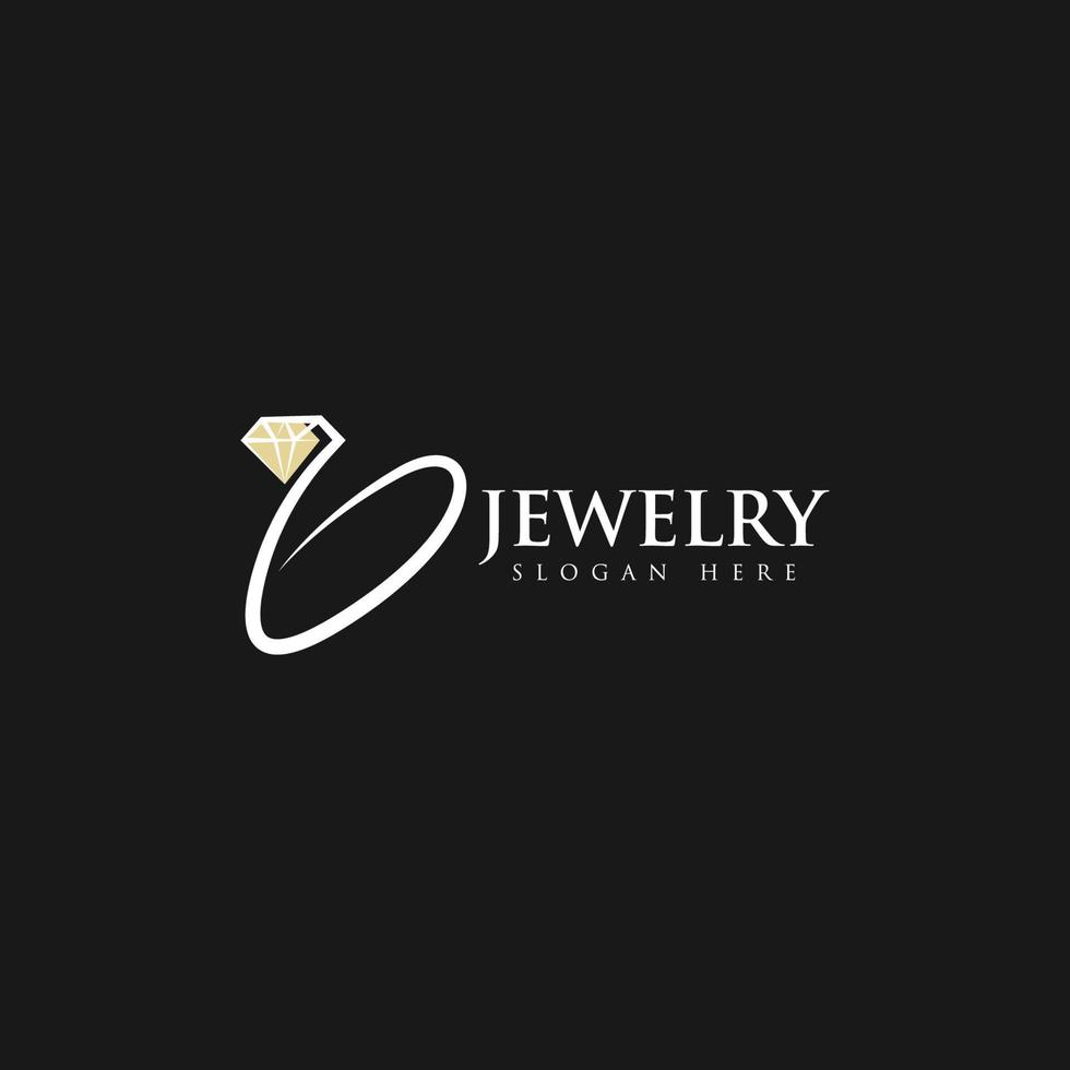 diamante abstracto para joyería el diseño del logotipo del anillo vector