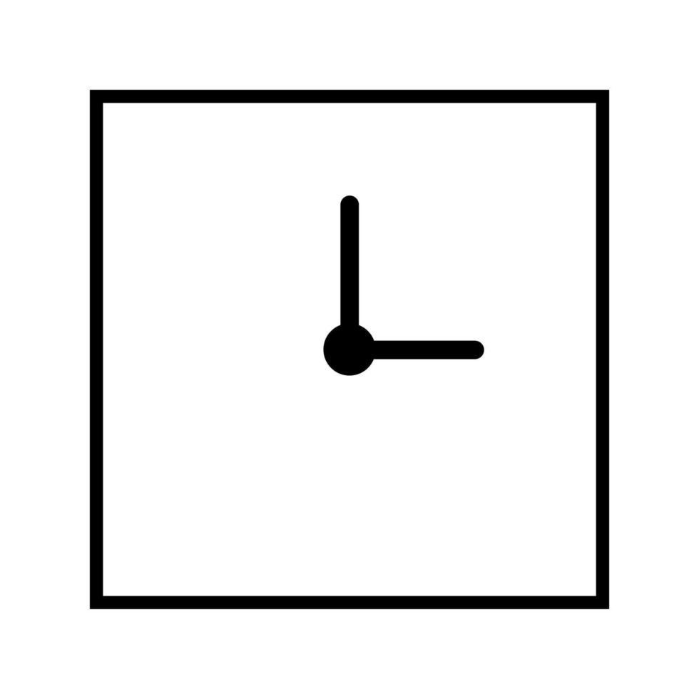 reloj cuadrado, blanco transparente cara de reloj icono de flecha cuadrada - vector