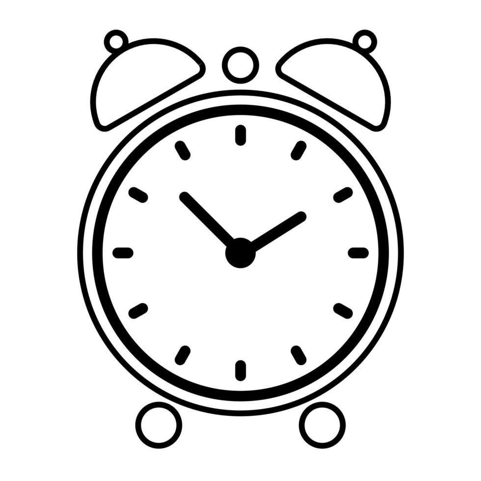 Alarm clock round clock icon, white transparent clock face arrow icon