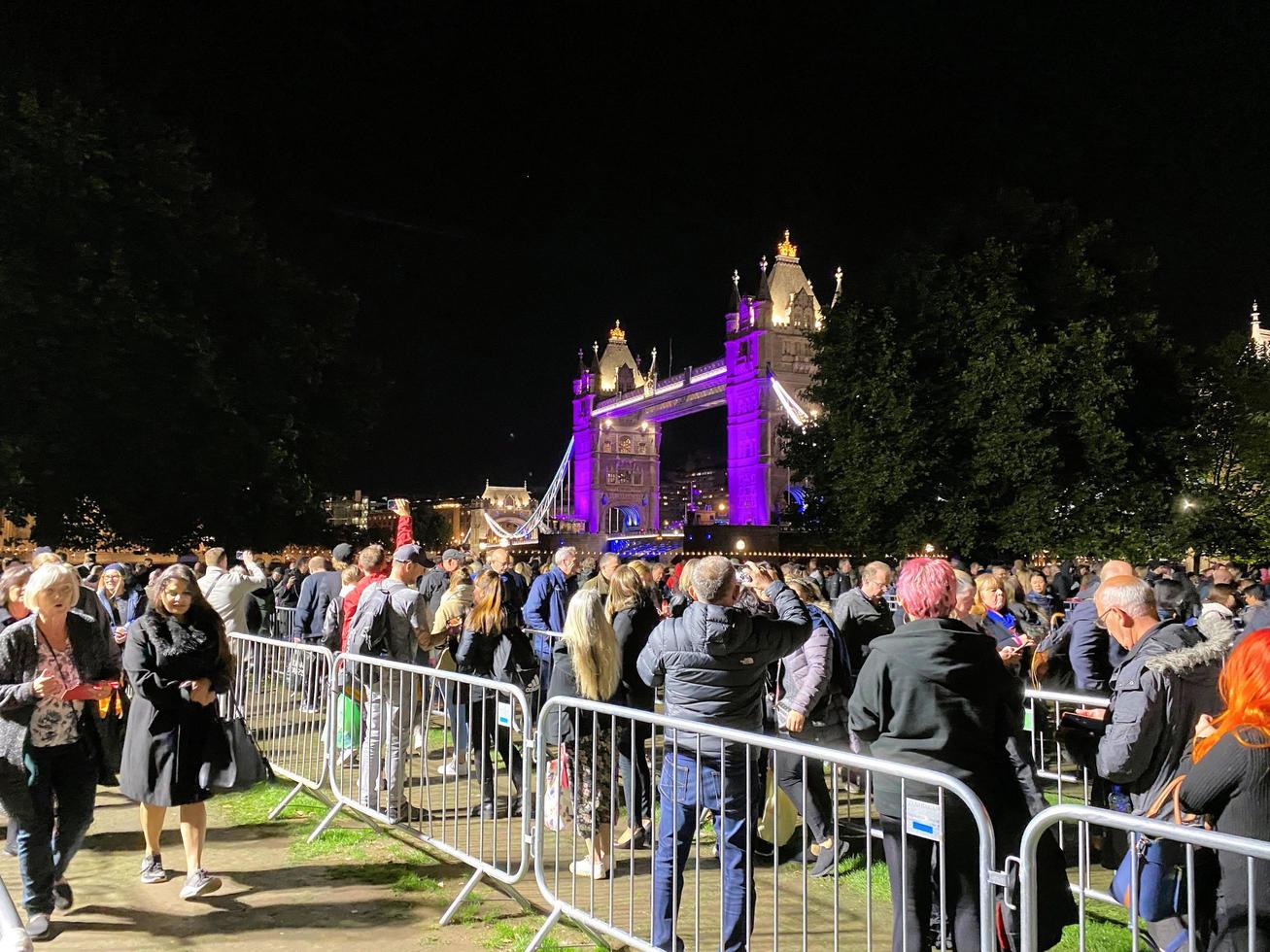 London in the UK in September 2022. People in a queue to see the Queen lying in state. photo