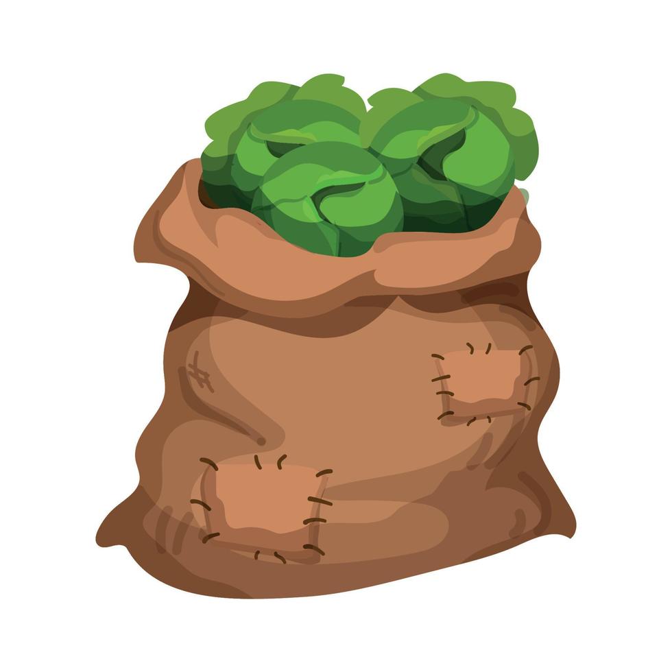 Bag of vegetable vector