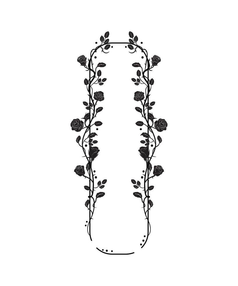 Black Frames of Roses vector