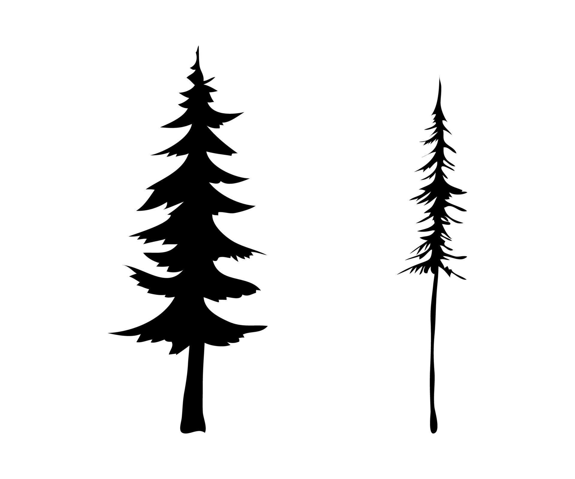Christmas Trees Black Collection 13041074 Vector Art at Vecteezy