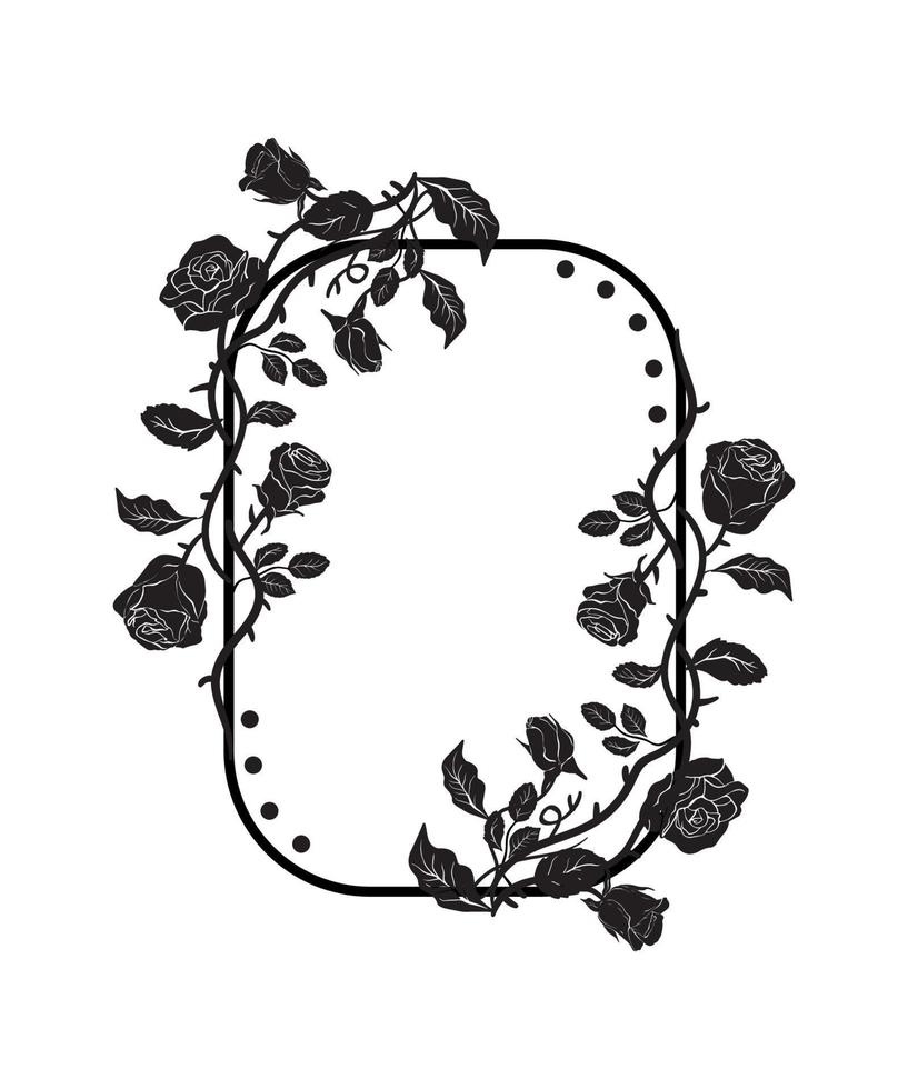 Black Frames of Roses vector