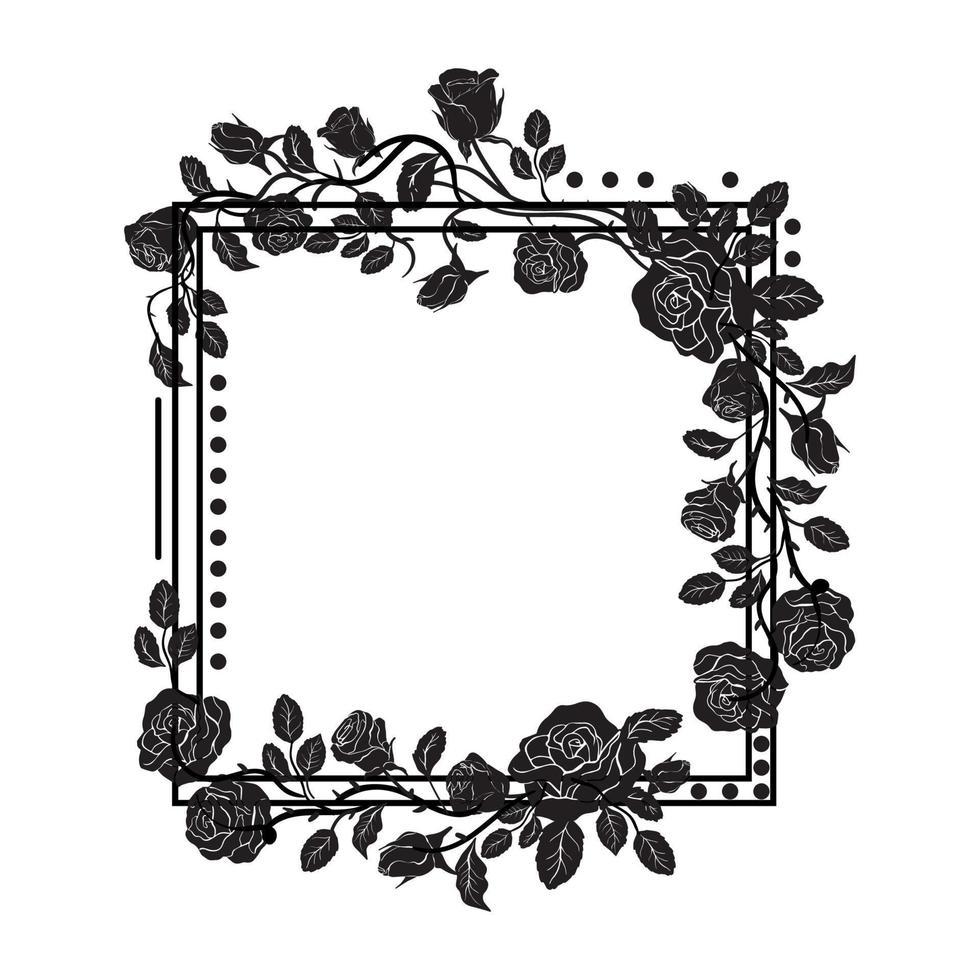 Black Frames of Roses vector