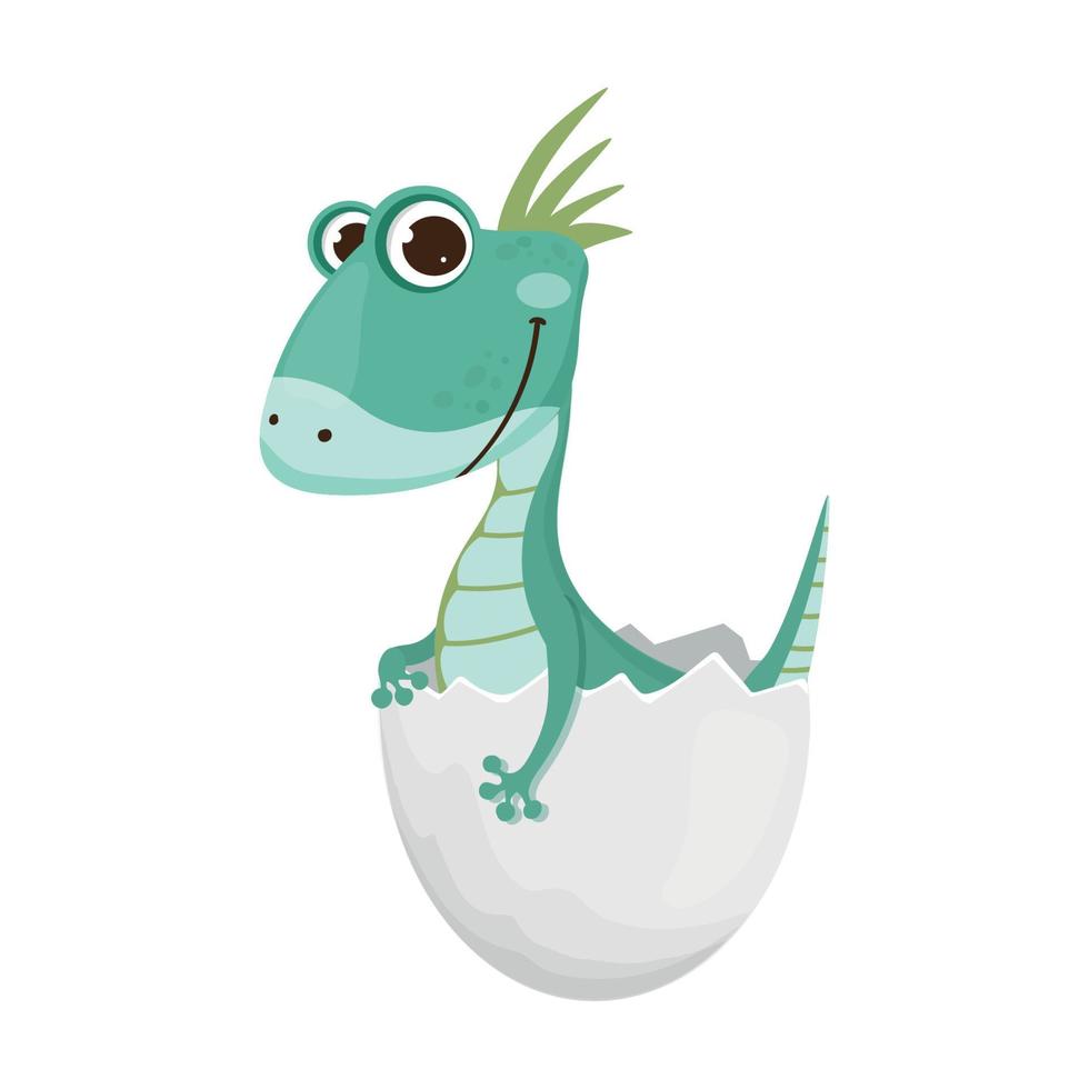 Dinosaur in egg vector