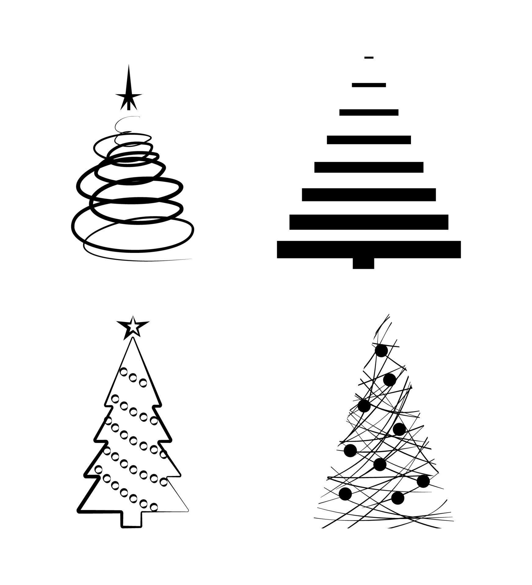 Christmas Trees Black Collection 13041132 Vector Art at Vecteezy