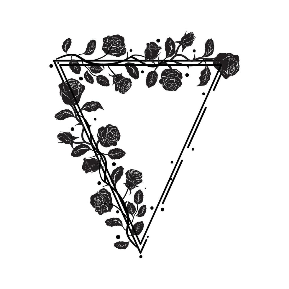 marcos negros de rosas vector