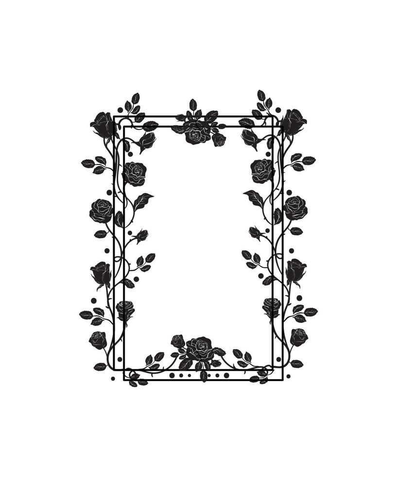 Black Frames of Roses vector