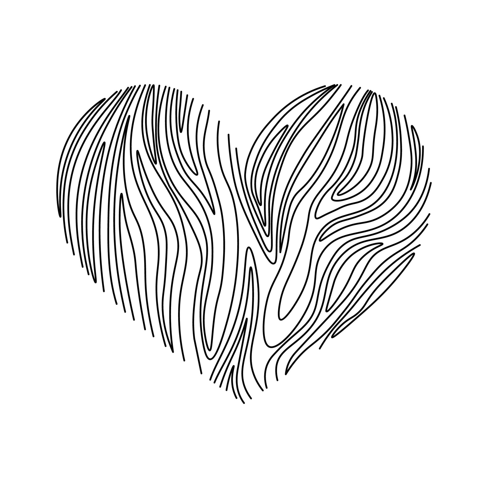 Abstract Heart Illustration in Art Ink Style 13041183 Vector Art at