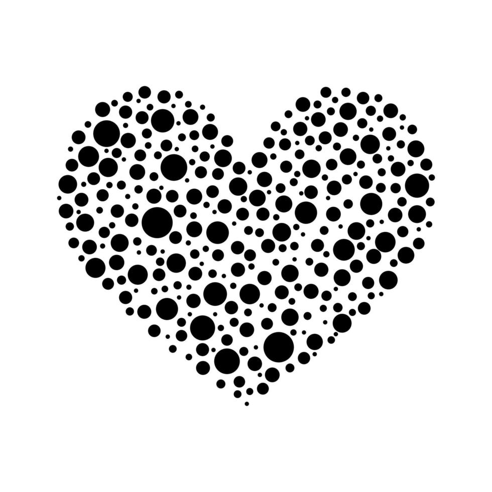 Abstract Heart Illustration in Art Ink Style vector