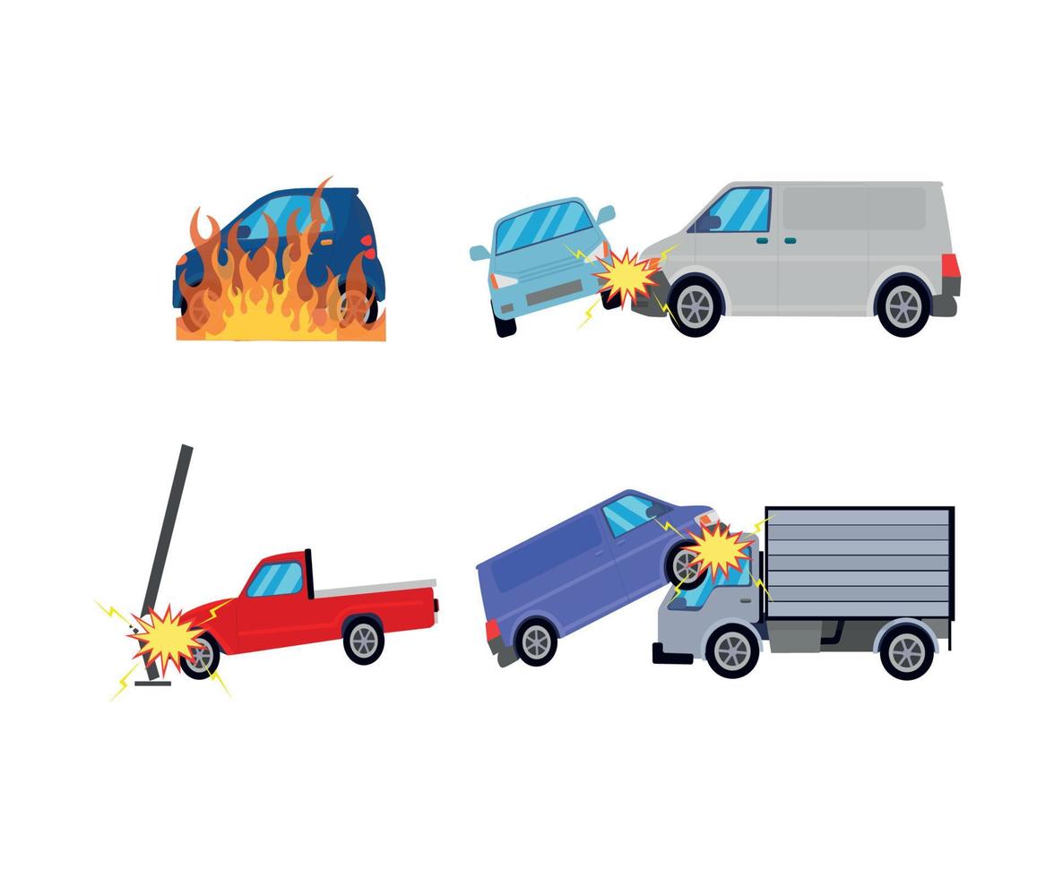 Car Crashes Illustrations vector