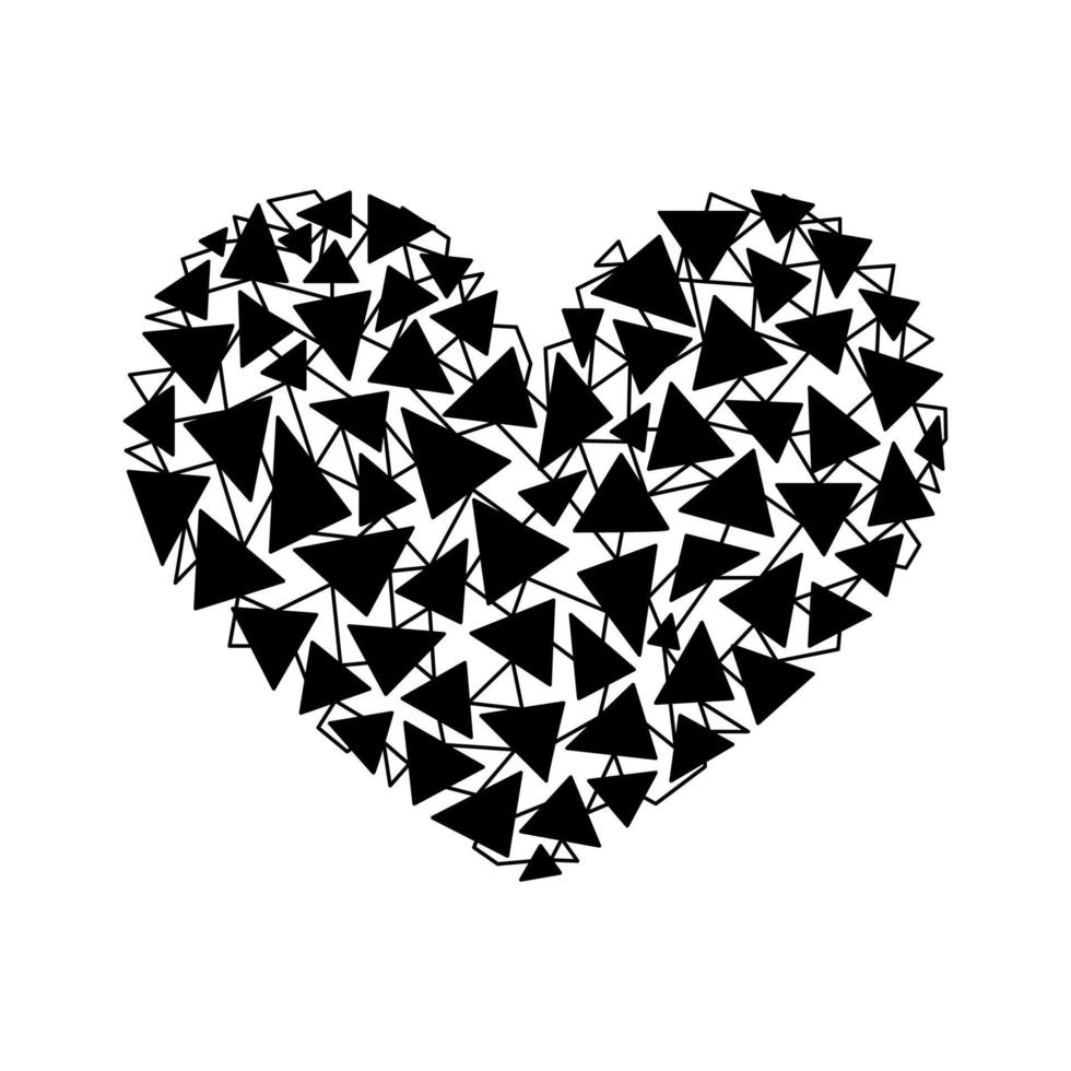 Abstract Heart Illustration in Art Ink Style vector