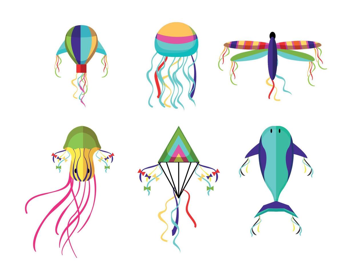 Set of Kites vector