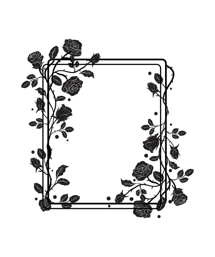 Black Frames of Roses vector