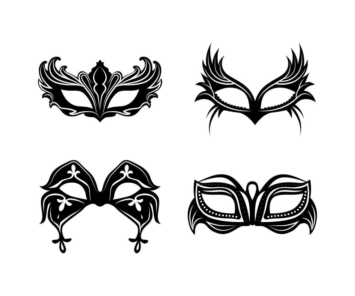 Black Carnival Masks 13041301 Vector Art at Vecteezy