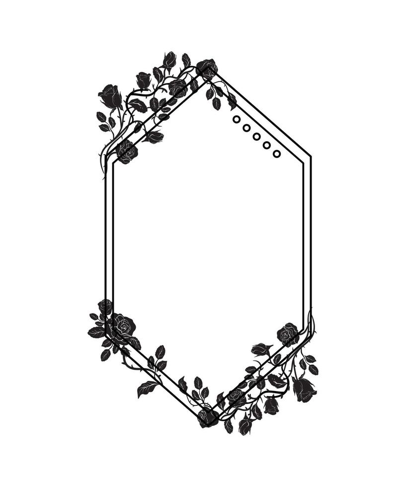 Black Frames of Roses vector