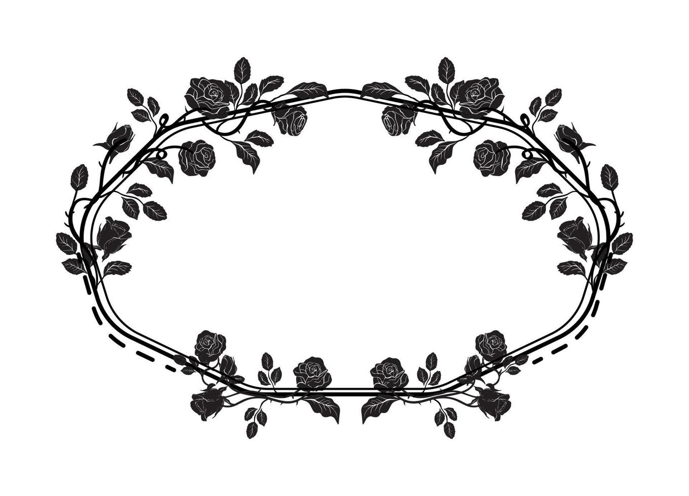 Black Frames of Roses vector