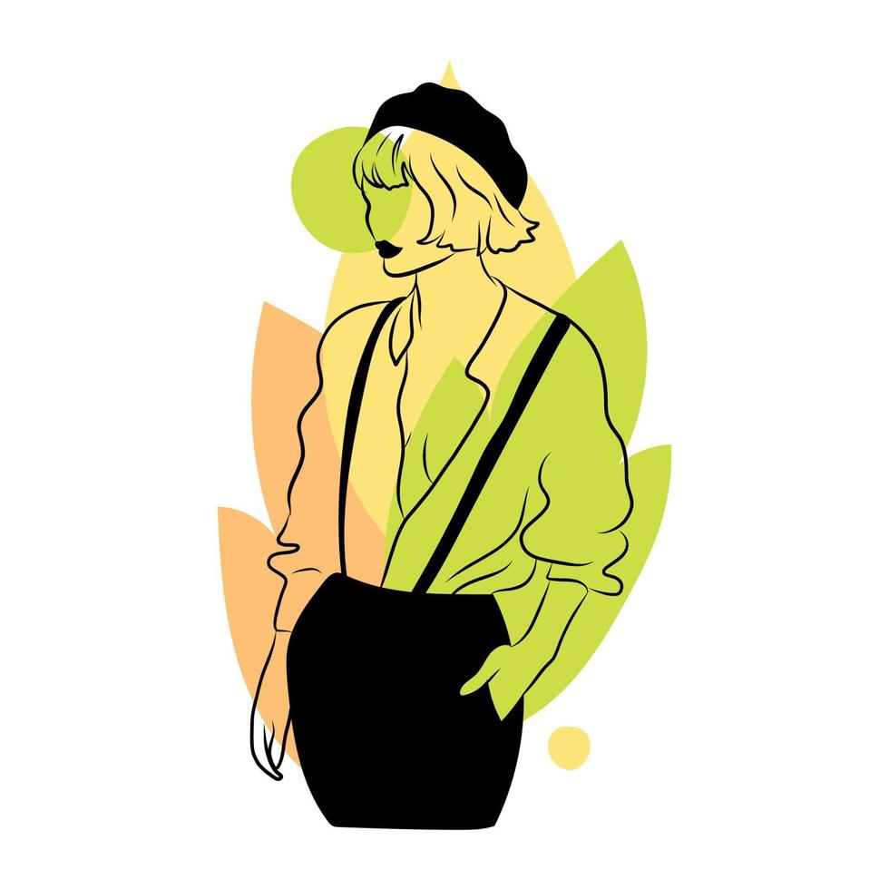 Illustration with Girl Model vector