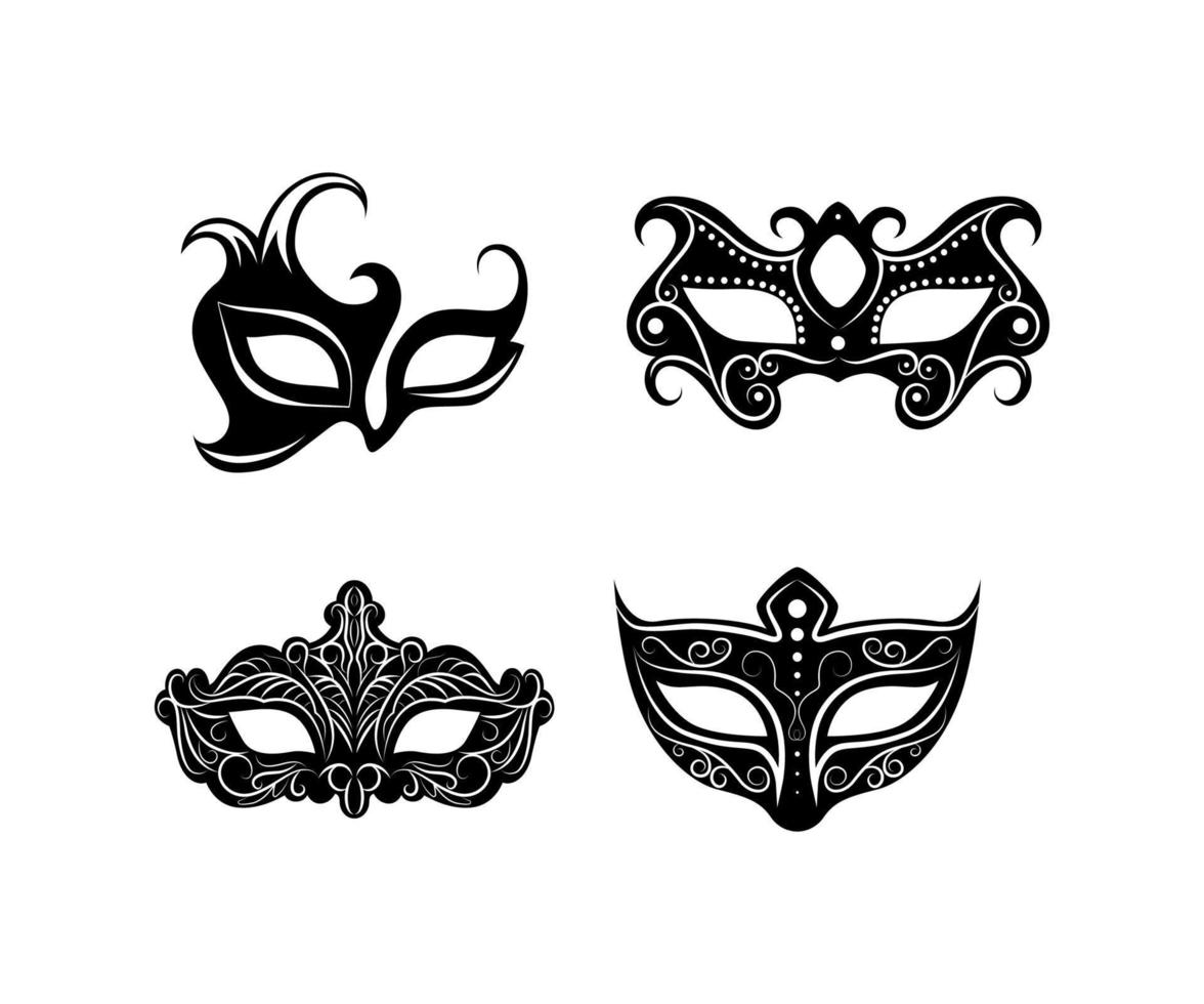 máscaras de carnaval negro vector