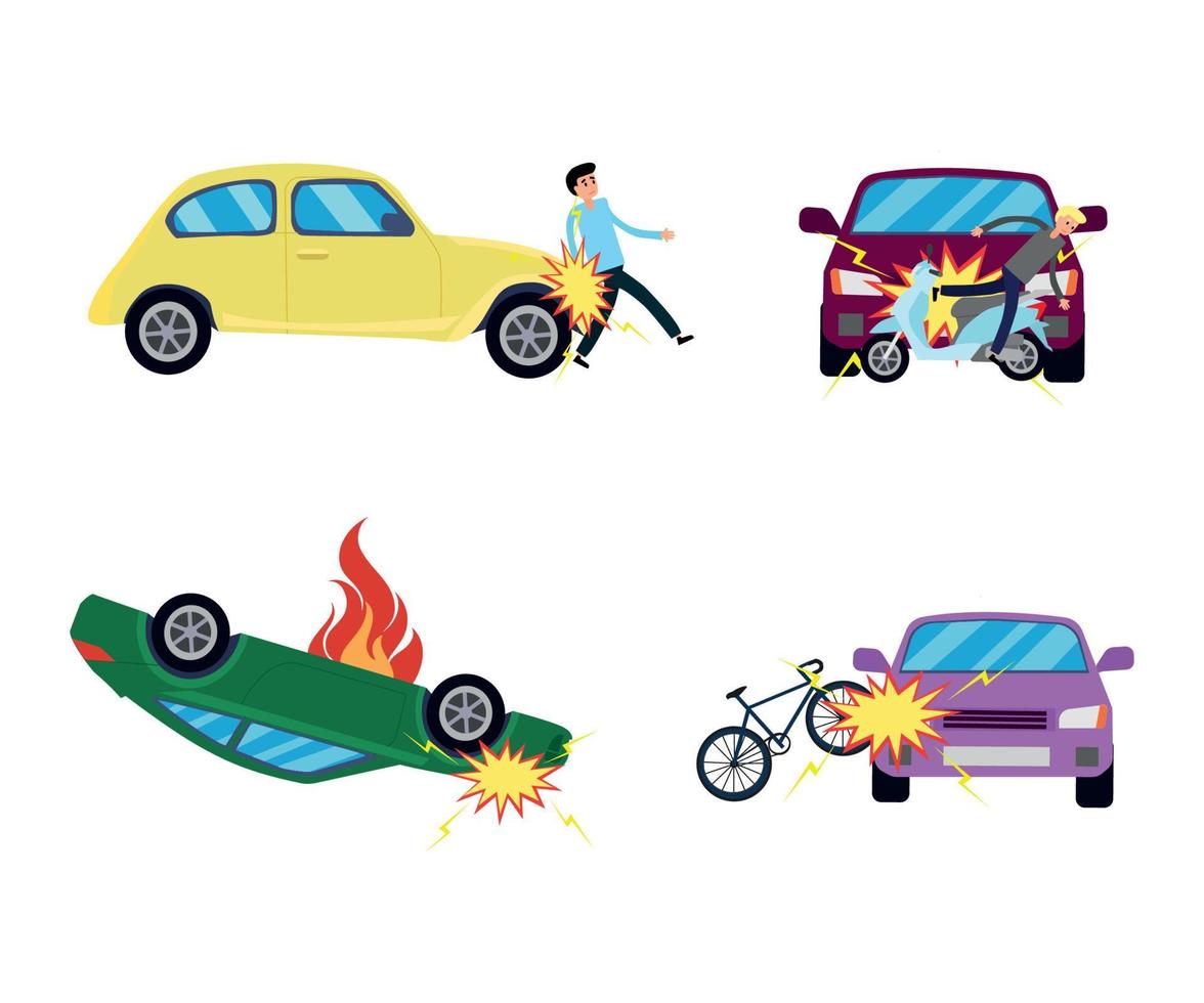 Car Crashes Illustrations vector