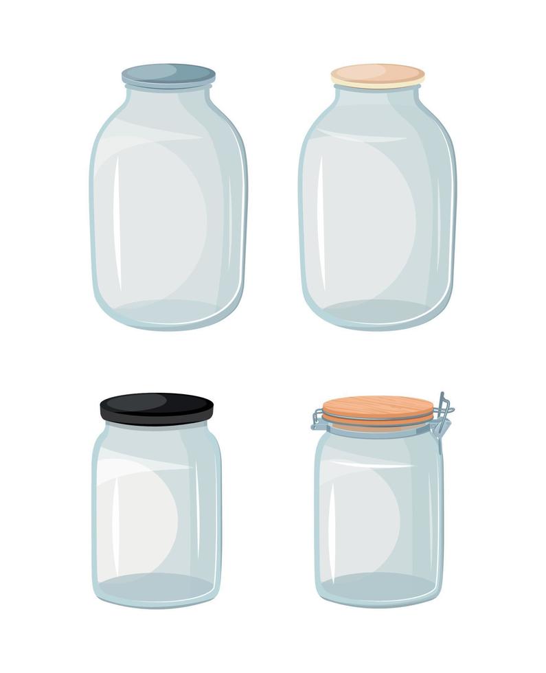 Collection of Transparent Jars vector