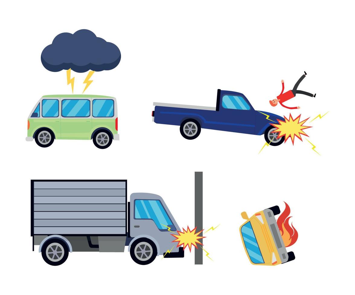 Car Crashes Illustrations vector