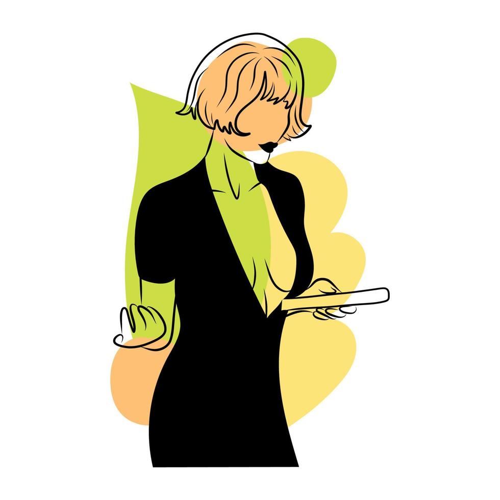 Illustration with Girl Model vector