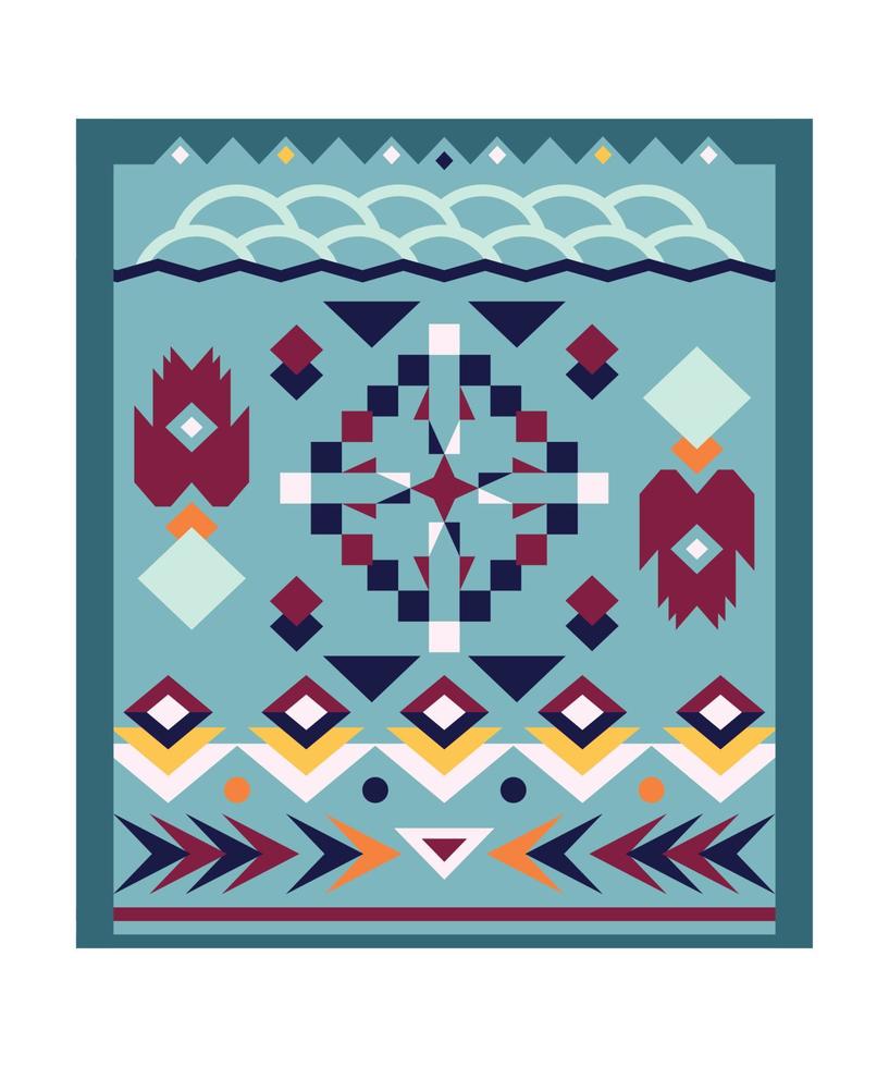 Carpet with Geometric Ornament vector