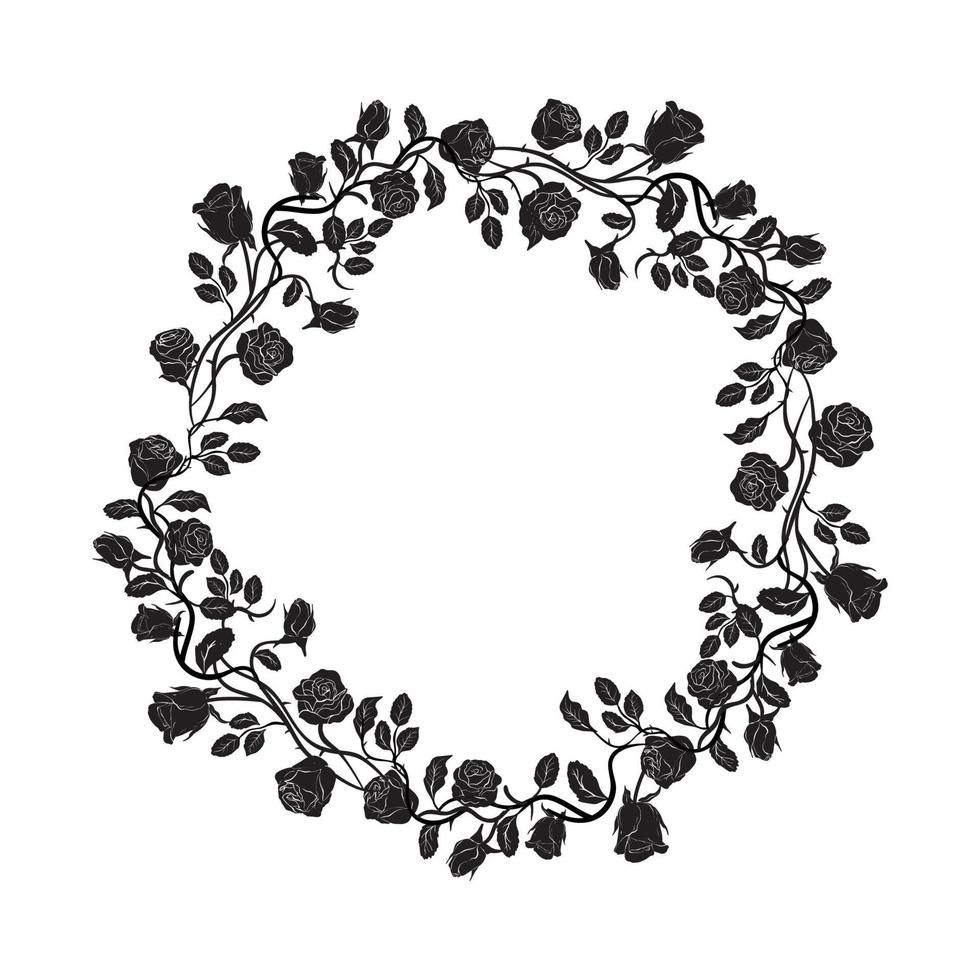 Black Frames of Roses vector