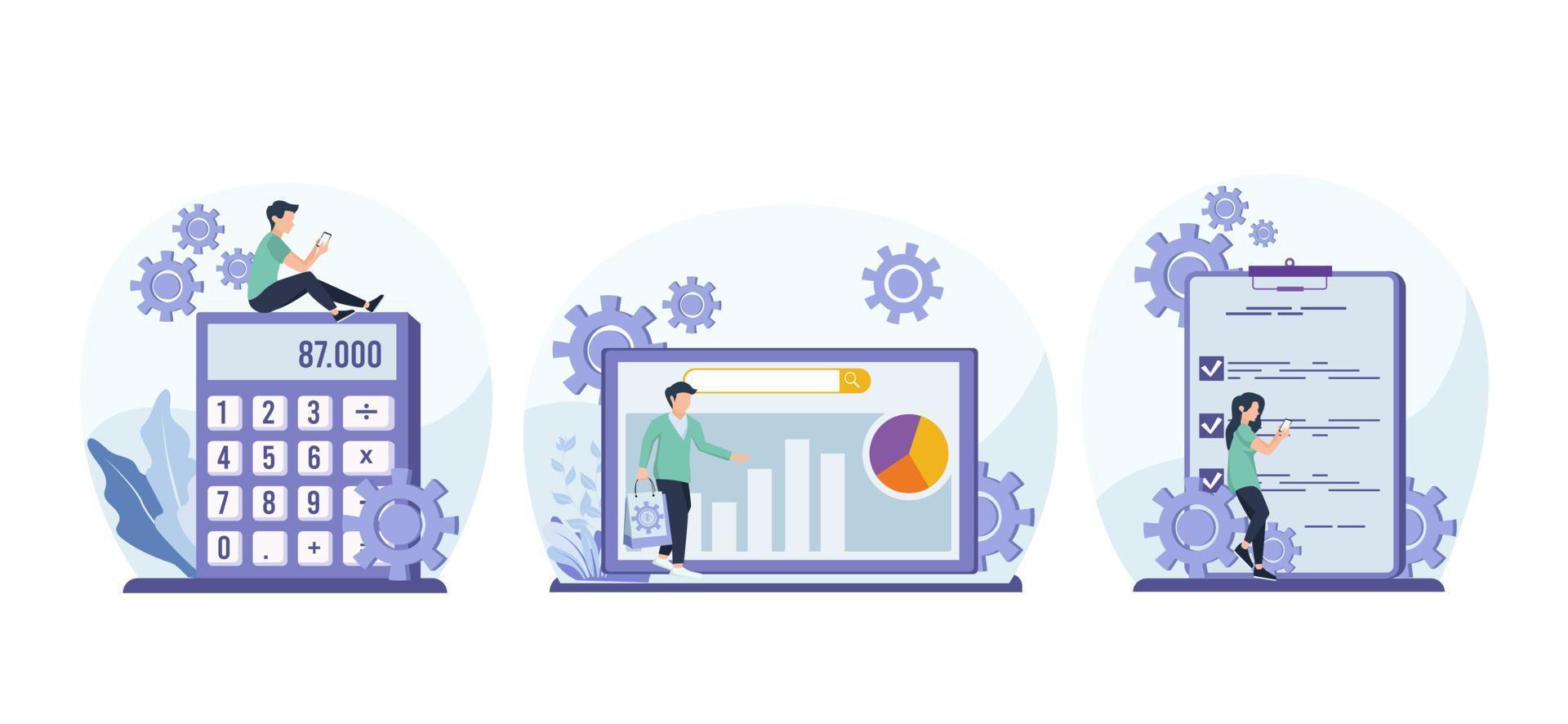 Business Flat Bundle Design Illustration vector