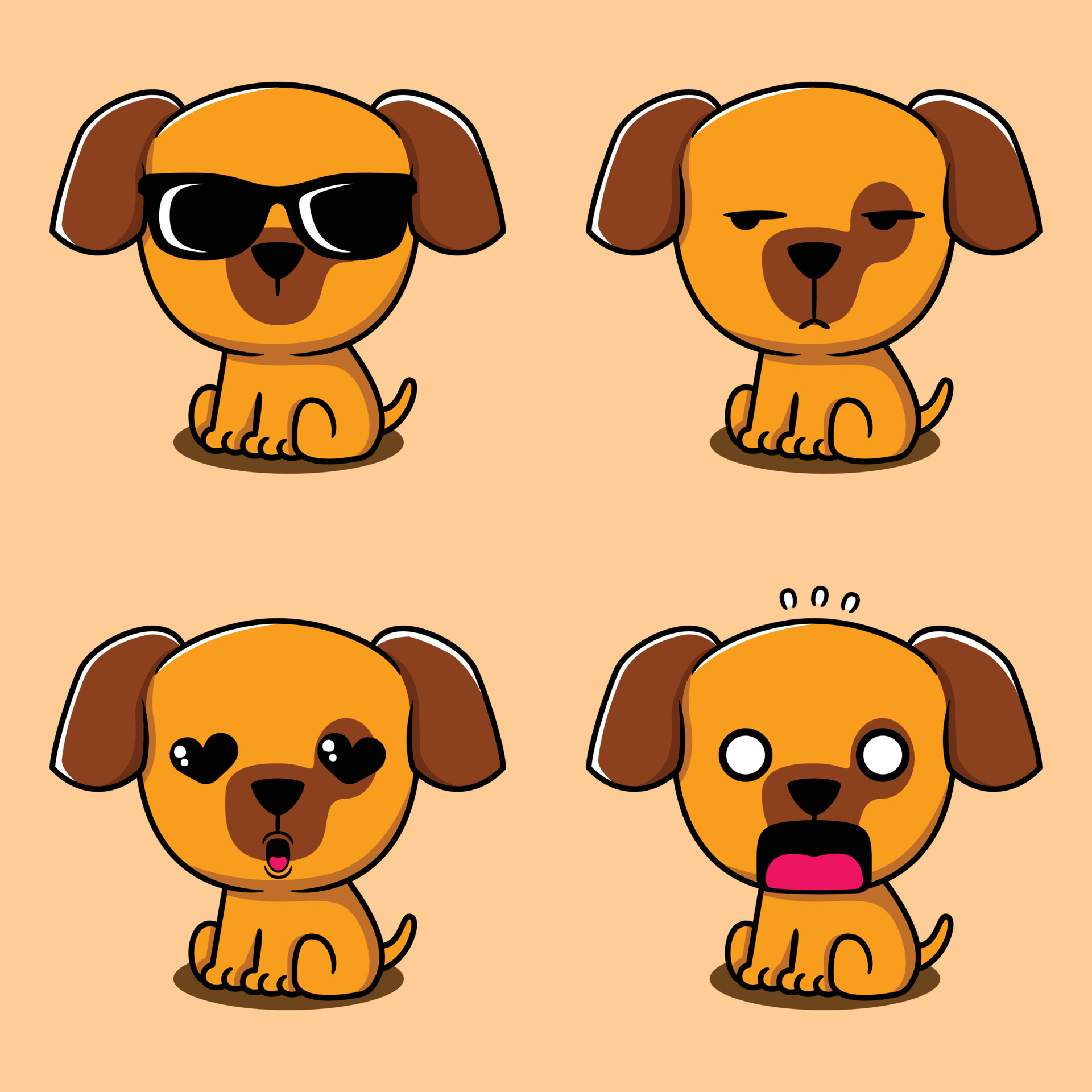 ilustración vectorial de lindo cachorro emoji 13041627 Vector en Vecteezy