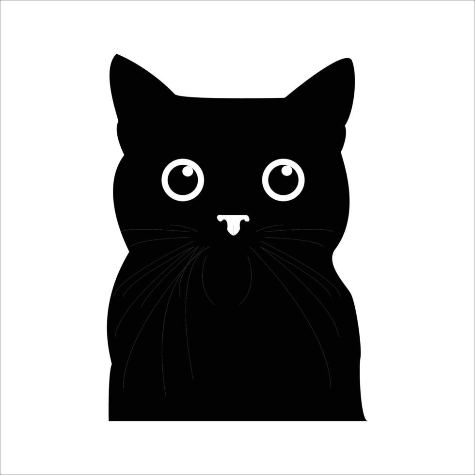 Cat Silhouette Isolated On White Background vector