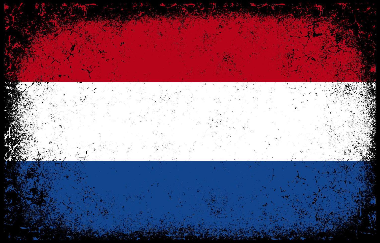 viejo sucio grunge vintage holanda bandera nacional ilustración vector