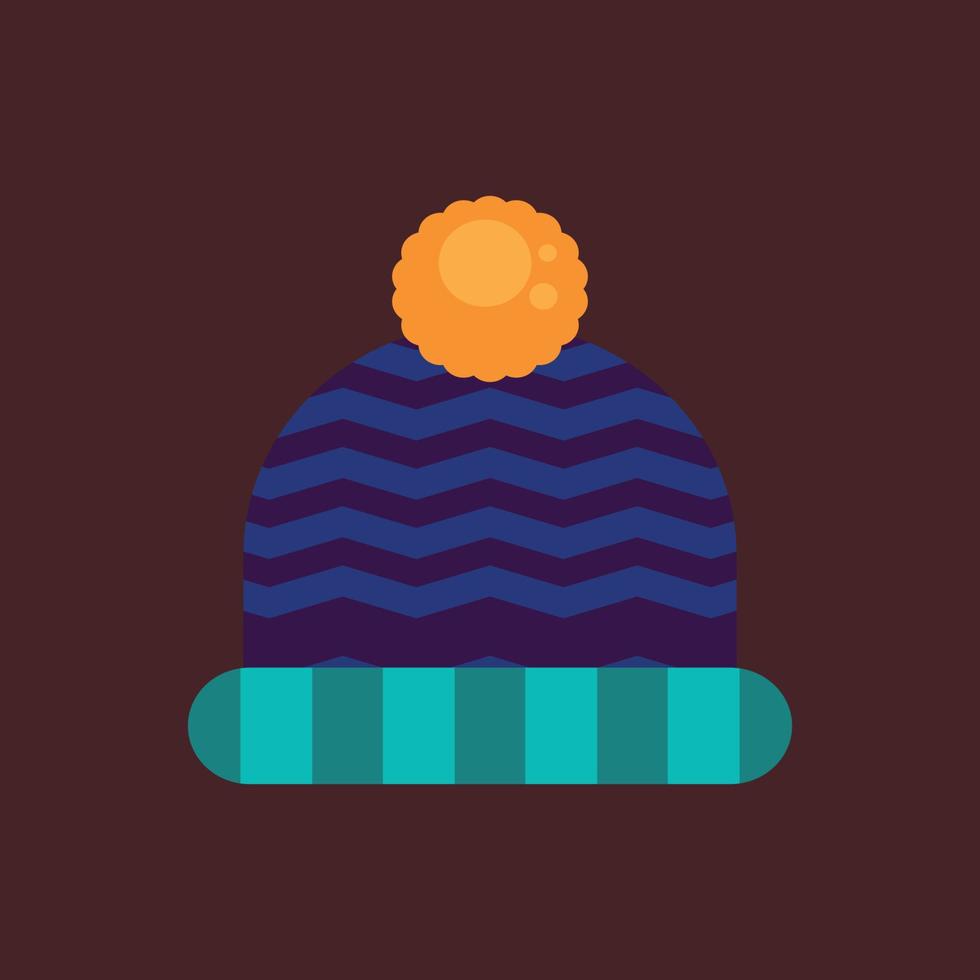 Blue hat made on a brown background with some yellow ,orange and cyan specific elements vector